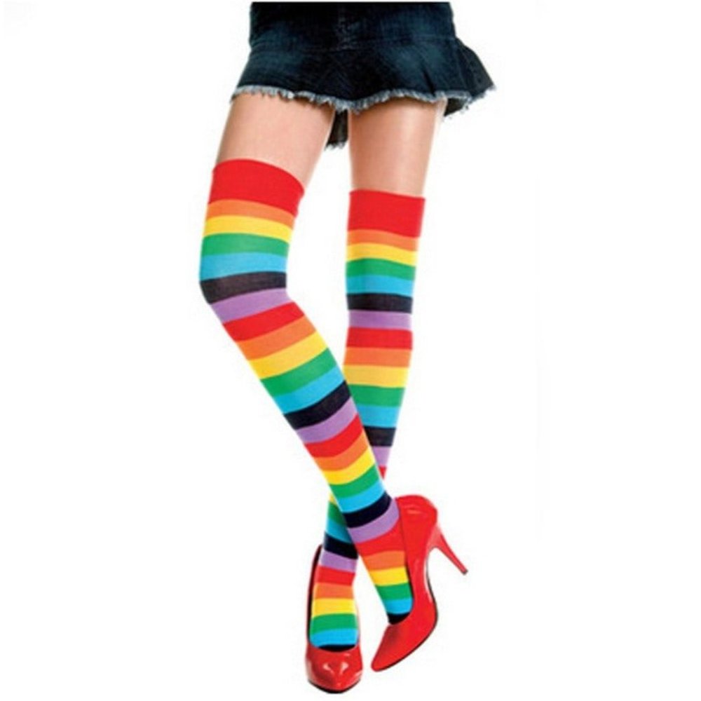 Rainbow Striped Stockings - Color